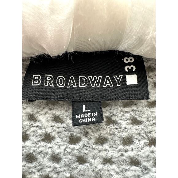 ANTHROPOLOGIE | Broadway 38 Gray Ruffle Shoulder Textured Knit Sweater | Large - Picture 5 of 6